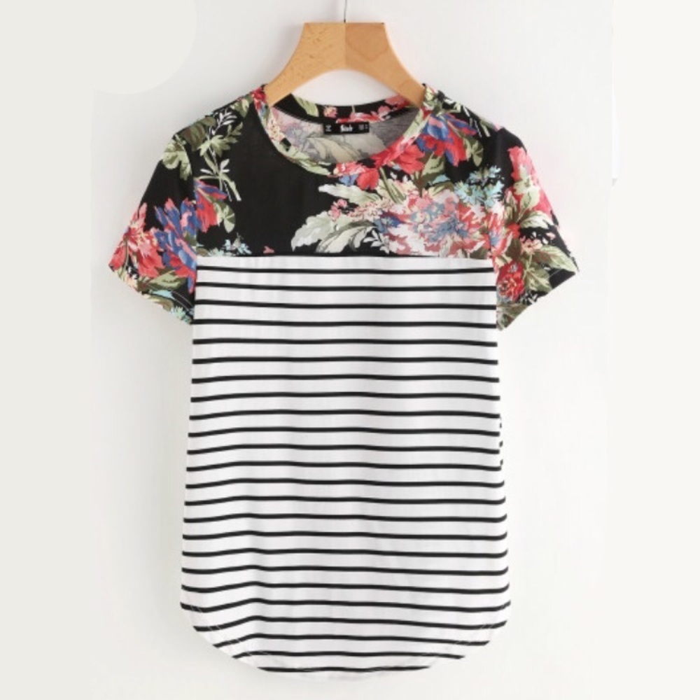 💫Restocked💫Floral & Striped Tee